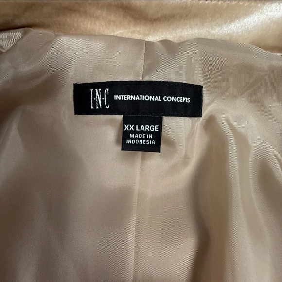 INC Velvet Blazer Women’s Plus Size XXL 2X Champagne Single Button Jacket Velour - Picture 6 of 8